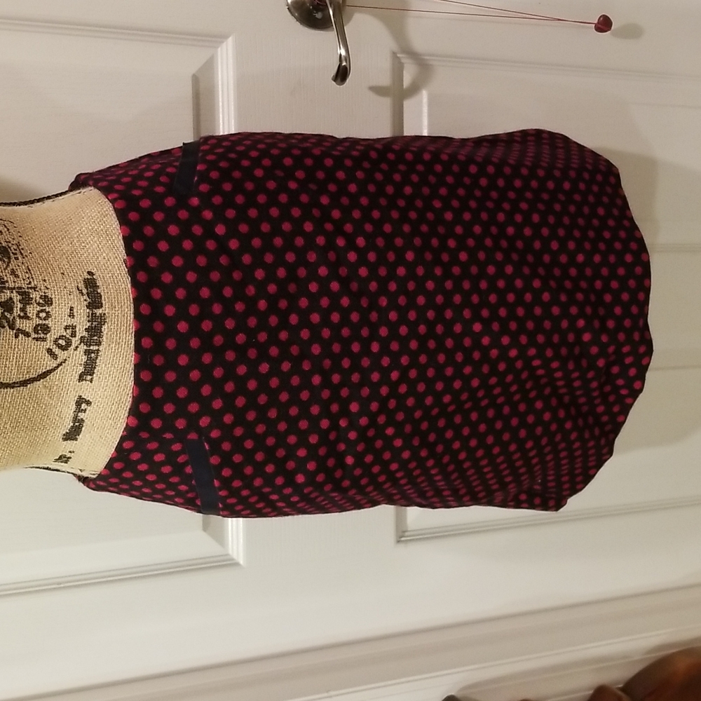 Talbots red and navy polka dot wool skirt size 4